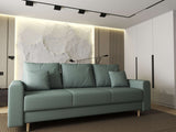 Canapea extensibilă dumonde cu ladă de depozitare si sezut confortabil din spuma HR, Kronos Enjoy Verde Mint 210x100 cm fabrica