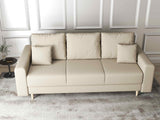 Canapea extensibilă dumonde cu ladă de depozitare si sezut confortabil din spuma HR, Kronos Enjoy Beige 210x100 cm fabrica