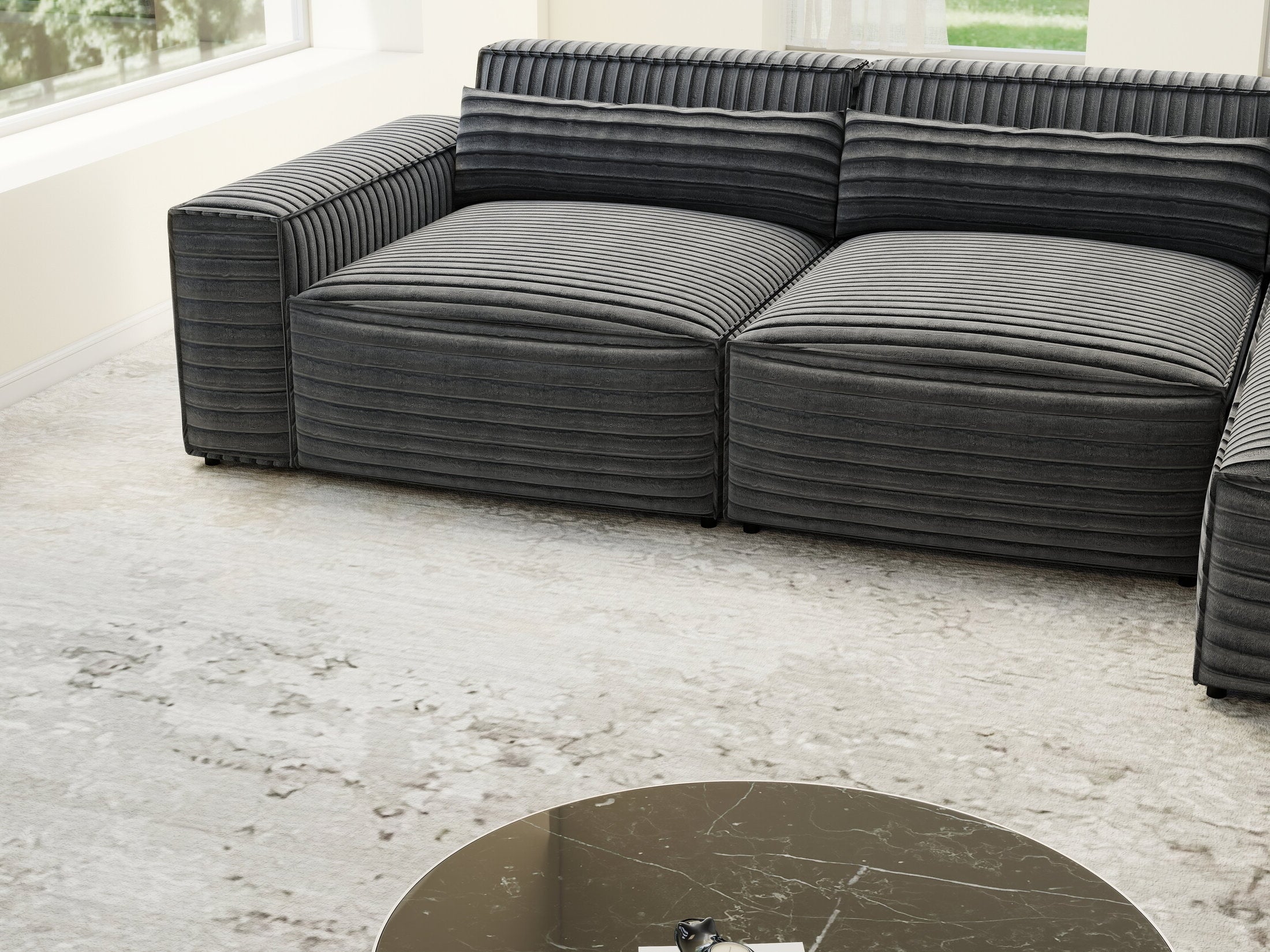 Colțar dumonde cu sezut confortabil din spuma HR, Marvelo XL Ambience Gri 366x175 cm II