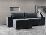 Colțar extensibil dumonde cu ladă de depozitare si sezut confortabil din spuma HR, Dream Euphoria Grafit 290x185 cm Fabrica