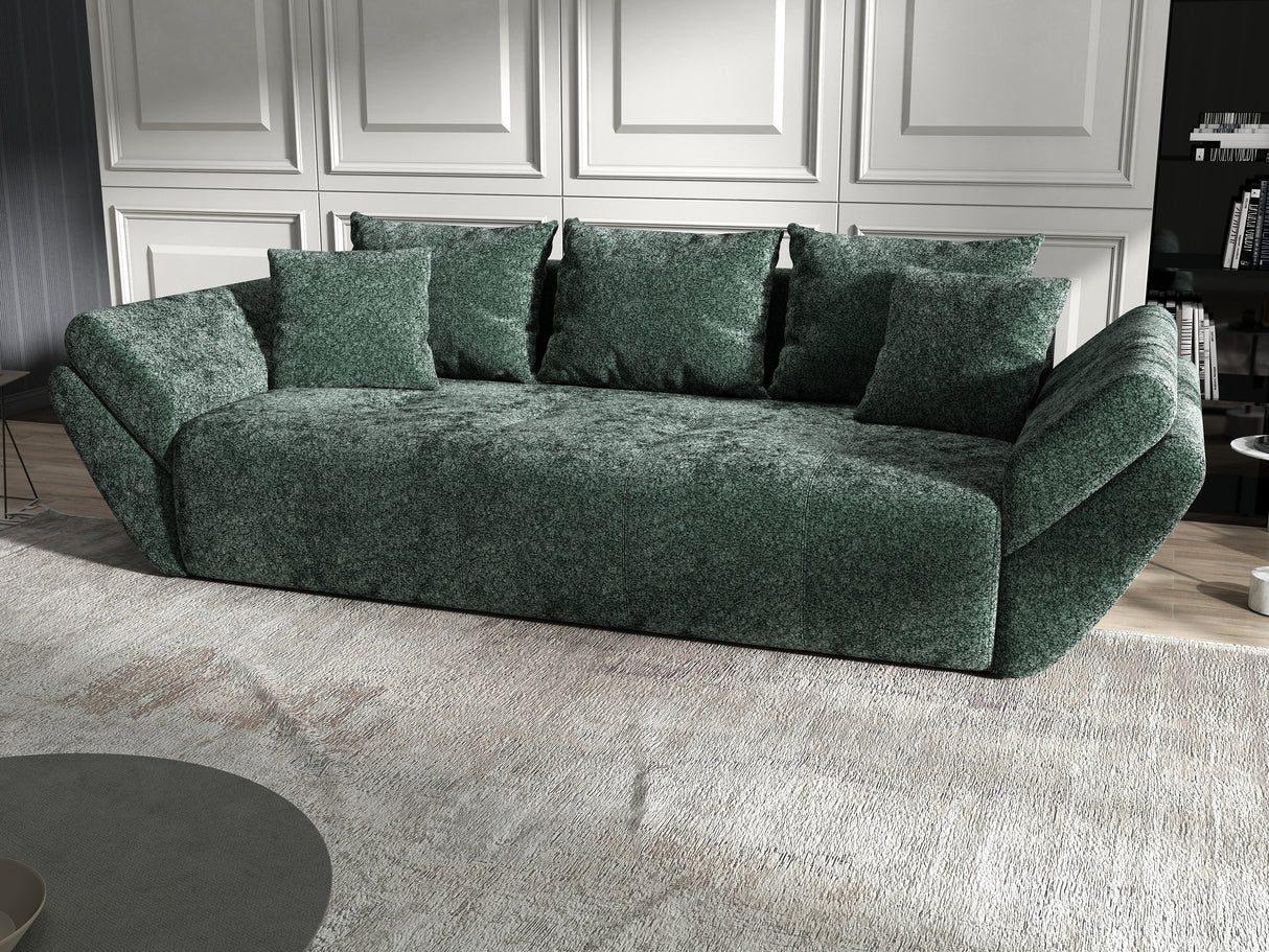 Canapea extensibilă dumonde cu ladă de depozitare si sezut confortabil din spuma HR, Euphoria Green 250x100 cm Fabrica