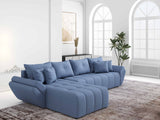 Colțar extensibil dumonde cu ladă de depozitare si sezut confortabil din spuma HR, Berlin XL Enjoy Lux Blue 350x185 cm Fabrica