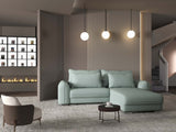 Colțar extensibil dumonde cu ladă de depozitare si sezut confortabil din spuma HR, Denver Enjoy Verde Mint 275x185 cm II Fabrica