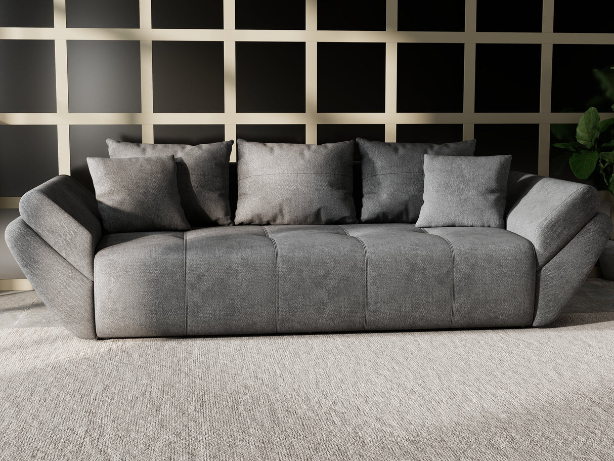 Canapea extensibilă dumonde cu ladă de depozitare si sezut confortabil din spuma HR, Berlin Kaki 250x100 cm Fabrica