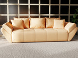 Canapea extensibilă dumonde cu ladă de depozitare si sezut confortabil din spuma HR, Berlin Mango 250x100 cm Fabrica