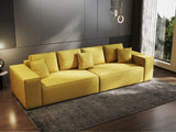 Canapea extensibilă dumonde cu ladă de depozitare si sezut confortabil din spuma HR, Dream Enjoy Melon 310x100 cm Fabrica