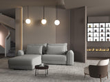 Colțar extensibil dumonde cu ladă de depozitare si sezut confortabil din spuma HR, Denver Royal Gri 275x185 cm Fabrica