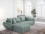 Colțar extensibil dumonde cu ladă de depozitare si sezut confortabil din spuma HR, Berlin XL Enjoy Lux Mint 350x185 cm Fabrica