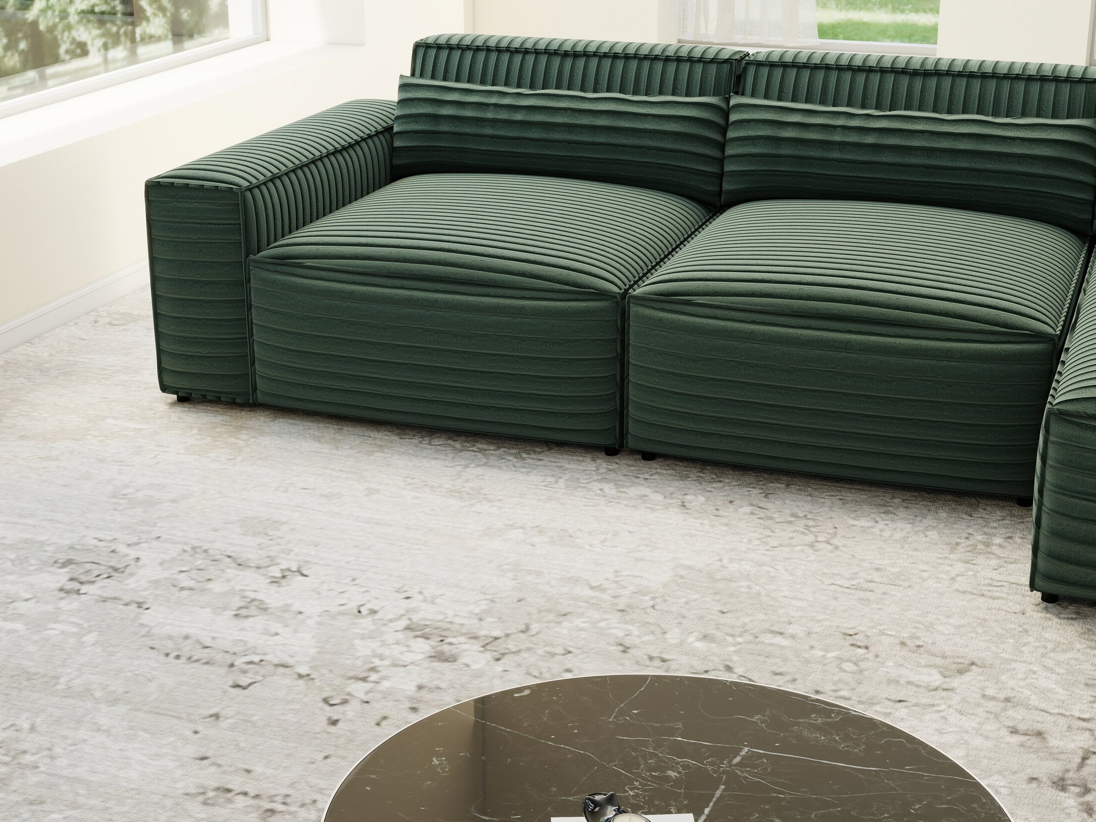 Colțar dumonde cu sezut confortabil din spuma HR, Marvelo XL Ambience Verde 366x175 cm II