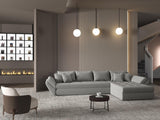 Colțar extensibil dumonde cu ladă de depozitare si sezut confortabil din spuma HR, Loana XL Royal Gri II 335x185 cm Fabrica