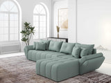 Colțar extensibil dumonde cu ladă de depozitare si sezut confortabil din spuma HR, Berlin XL Enjoy Lux Mint 350x185 cm II Fabrica