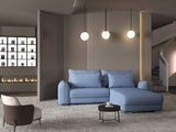 Colțar extensibil dumonde cu ladă de depozitare si sezut confortabil din spuma HR, Denver Enjoy Albastru 275x185 cm II Fabrica