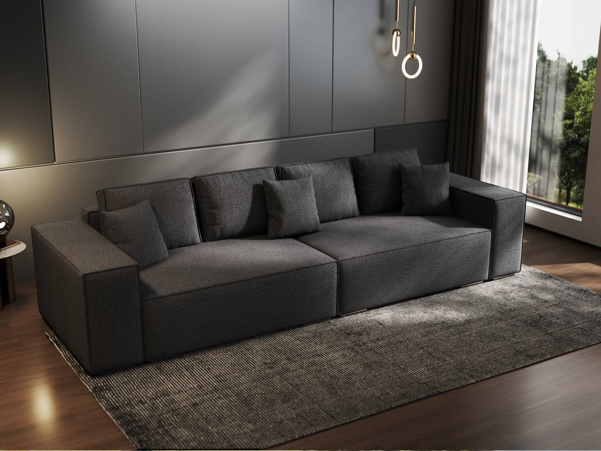 Canapea extensibilă dumonde cu ladă de depozitare si sezut confortabil din spuma HR, Dream Enjoy Grafit 310x100 cm Fabrica