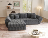 Colțar extensibil dumonde cu ladă de depozitare si sezut confortabil din spuma HR, Loana Gri Ambience 270x185 cm Fabrica