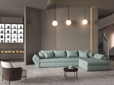 Colțar extensibil dumonde cu ladă de depozitare si sezut confortabil din spuma HR, Loana XL Enjoy Mint II 335x185 cm Fabrica