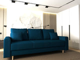 Canapea extensibilă dumonde cu ladă de depozitare si sezut confortabil din spuma HR, Kronos Enjoy Verde Petrol 210x100 cm fabrica
