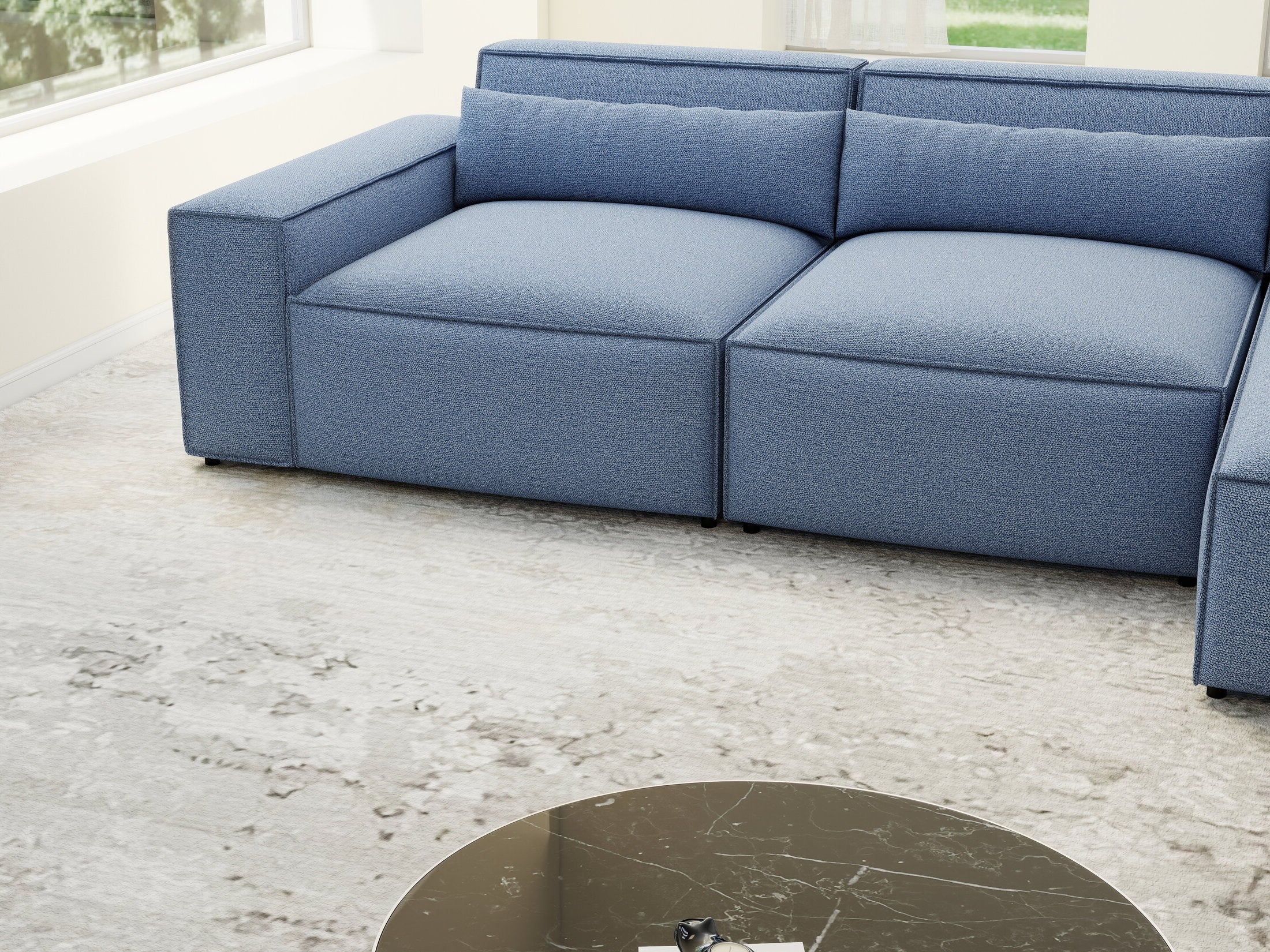 Colțar dumonde cu sezut confortabil din spuma HR, Marvelo XL Enjoy Albastru 366x175 cm II