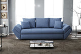 Canapea extensibilă dumonde cu ladă de depozitare si sezut confortabil din spuma HR, Loana Blue 250x100 cm Fabrica