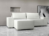 Colțar extensibil dumonde cu ladă de depozitare si sezut confortabil din spuma HR, Dream Euphoria Alb 290x185 cm Fabrica