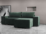 Colțar extensibil dumonde cu ladă de depozitare si sezut confortabil din spuma HR, Dream Euphoria Verde 290x185 cm II Fabrica