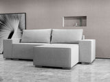 Colțar extensibil dumonde cu ladă de depozitare si sezut confortabil din spuma HR, Dream Euphoria Gri 290x185 cm II Fabrica