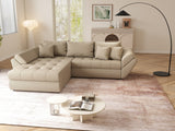 Colțar extensibil dumonde cu ladă de depozitare si sezut confortabil din spuma HR, Loana Camel 270x185 cm Fabrica