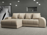 Colțar extensibil dumonde cu ladă de depozitare si sezut confortabil din spuma HR, Verona Enjoy Beige 290x185 cm Fabrica