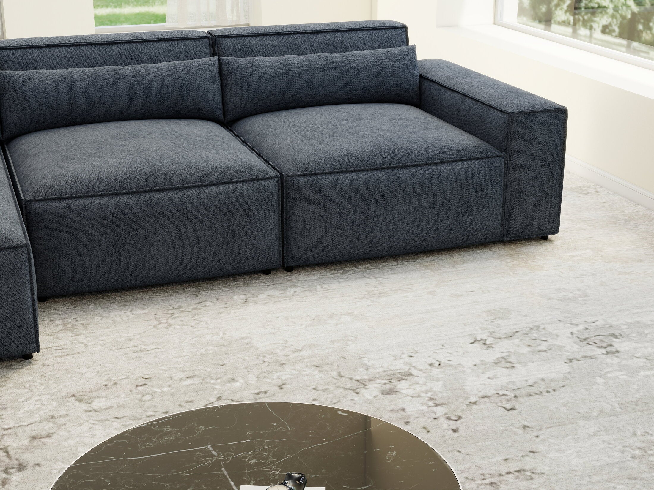 Colțar dumonde cu sezut confortabil din spuma HR, Marvelo XL Enjoy Antracit 366x175 cm