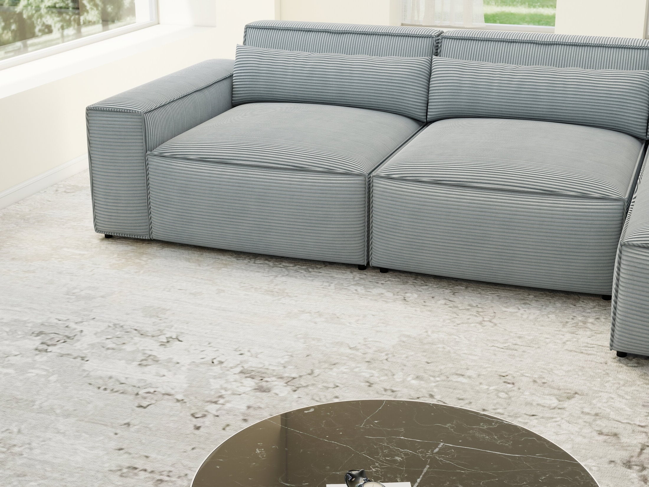 Colțar dumonde cu sezut confortabil din spuma HR, Marvelo XL Zoom Gri 366x175 cm II