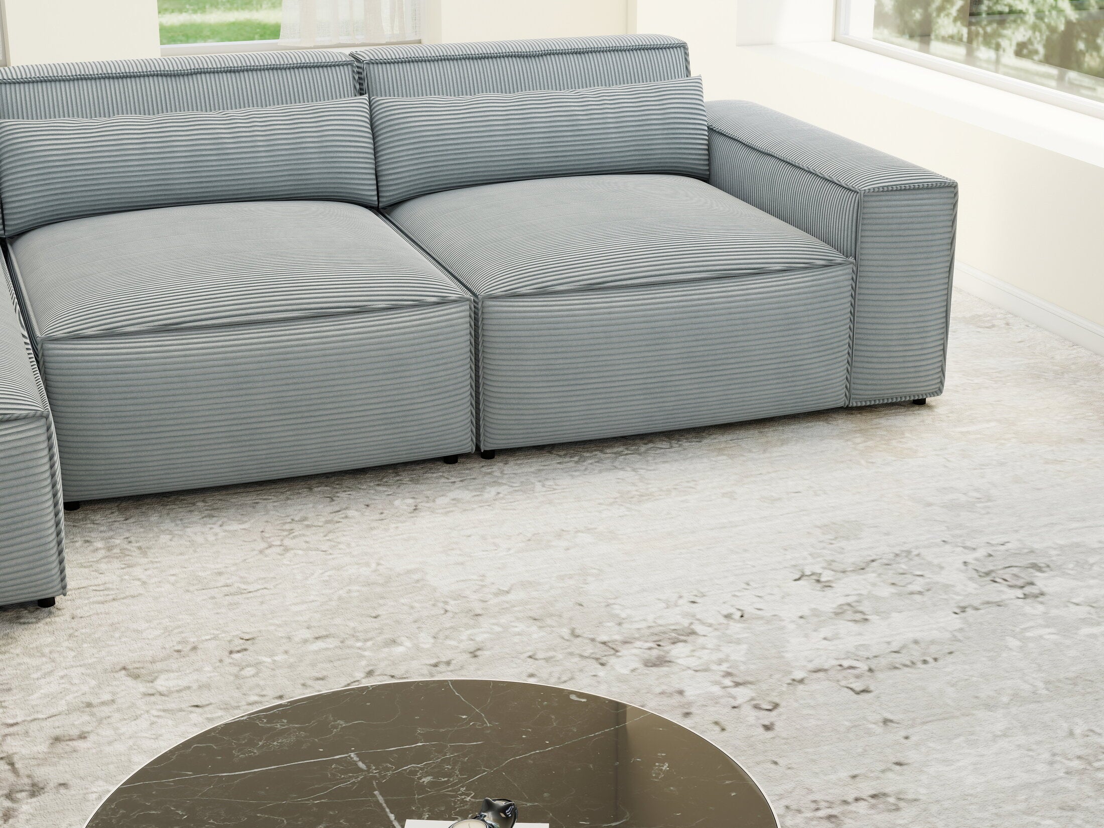 Colțar dumonde cu sezut confortabil din spuma HR, Marvelo XL Zoom Gri 366x175 cm