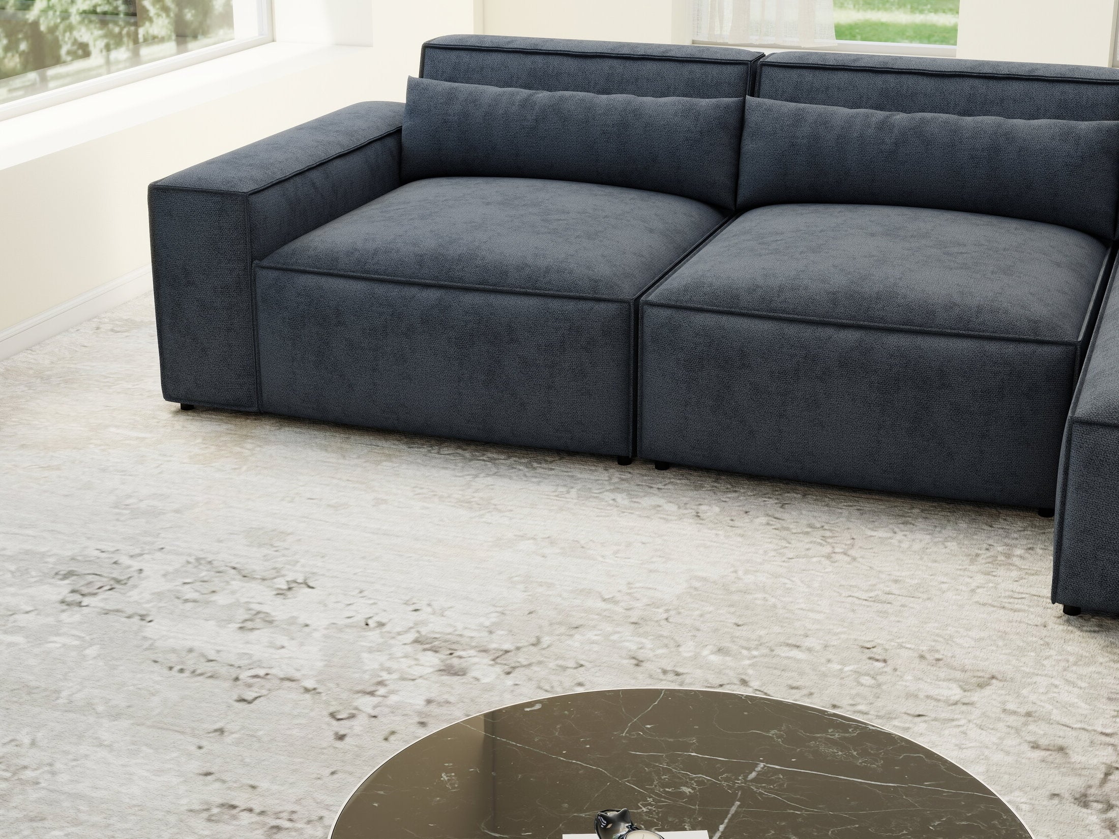 Colțar dumonde cu sezut confortabil din spuma HR, Marvelo XL Enjoy Antracit 366x175 cm II