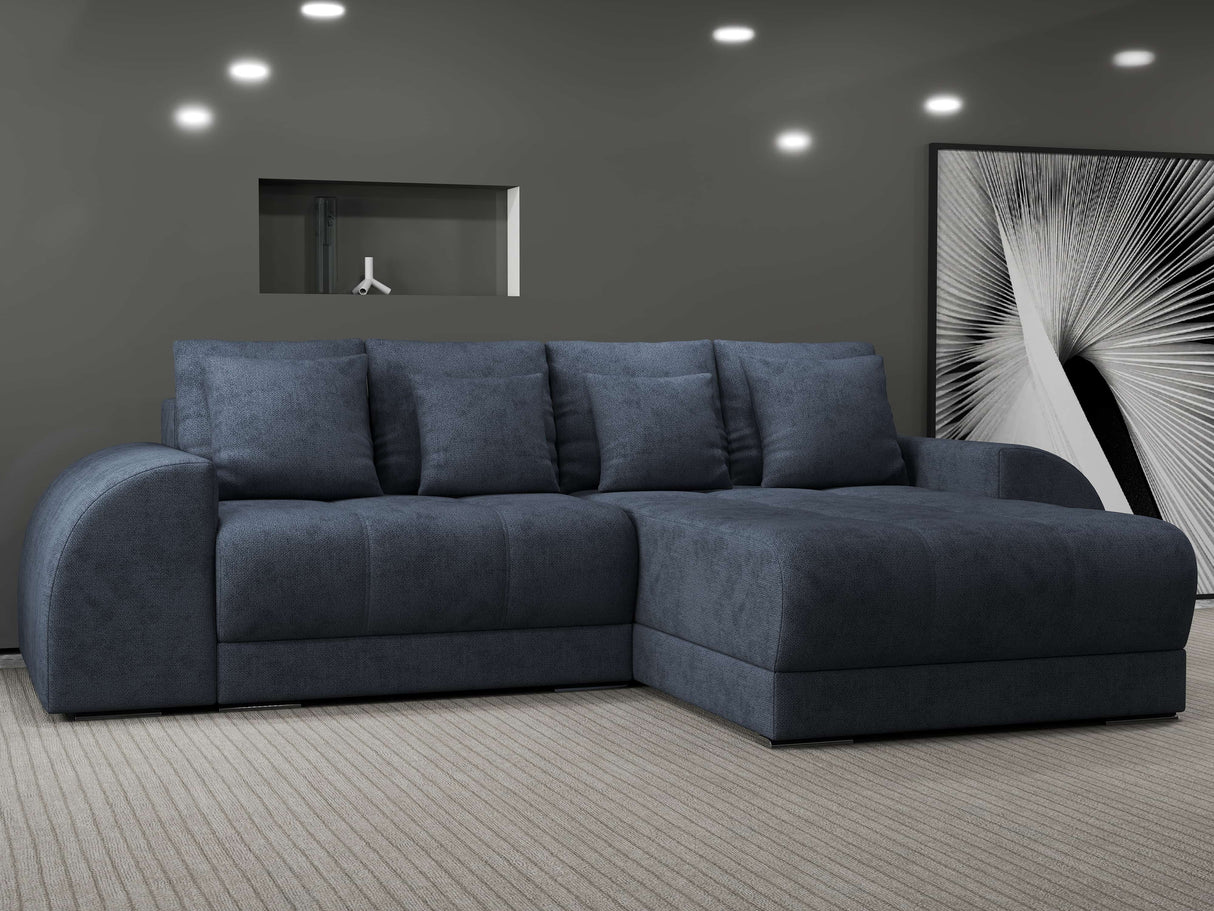 Colțar extensibil dumonde cu ladă de depozitare si sezut confortabil din spuma HR, Verona Enjoy Gri Antracit II 290x185 cm Fabrica