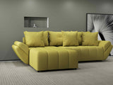 Colțar extensibil dumonde cu ladă de depozitare si sezut confortabil din spuma HR, Berlin Enjoy Verde 280x185 cm Fabrica