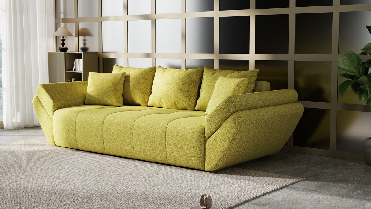 Canapea extensibilă dumonde cu ladă de depozitare si sezut confortabil din spuma HR, Berlin Green 250x100 cm Fabrica