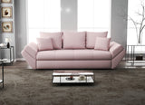 Canapea extensibilă dumonde cu ladă de depozitare si sezut confortabil din spuma HR, Loana Pink 250x100 cm Fabrica