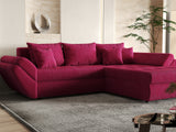 Colțar extensibil dumonde cu ladă de depozitare si sezut confortabil din spuma HR, Loana Bordeaux Zoom II 270x185 cm Fabrica