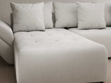 Colțar extensibil dumonde cu ladă de depozitare si sezut confortabil din spuma HR, Berlin Zoom Pearl 280x185 cm Fabrica