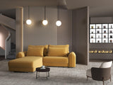 Colțar extensibil dumonde cu ladă de depozitare si sezut confortabil din spuma HR, Denver Royal Mustar 275x185 cm Fabrica