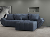 Colțar extensibil dumonde cu ladă de depozitare si sezut confortabil din spuma HR, Berlin Grey II 280x185 cm Fabrica