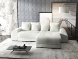 Colțar extensibil dumonde cu ladă de depozitare si sezut confortabil din spuma HR, Verona Ambience Alb II 290x185 cm Fabrica