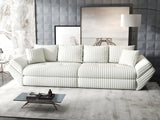 Canapea extensibilă dumonde cu ladă de depozitare si sezut confortabil din spuma HR, Loana Ambience Alb 300x100 cm Fabrica