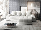 Colțar extensibil dumonde cu ladă de depozitare si sezut confortabil din spuma HR, Verona Euphoria Alb II 290x185 cm Fabrica