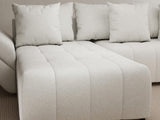 Colțar extensibil dumonde cu ladă de depozitare si sezut confortabil din spuma HR, Berlin Euphoria Alb 280x185 cm Fabrica