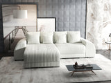 Colțar extensibil dumonde cu ladă de depozitare si sezut confortabil din spuma HR, Verona Ambience Alb 290x185 cm Fabrica