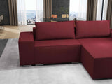 Colțar extensibil dumonde cu ladă de depozitare si sezut confortabil din spuma HR, Dream Enjoy Rosu 290x185 cm II Fabrica