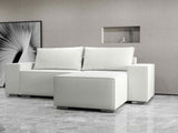 Colțar extensibil dumonde cu ladă de depozitare si sezut confortabil din spuma HR, Dream Euphoria Alb 290x185 cm II Fabrica