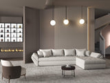 Colțar extensibil dumonde cu ladă de depozitare si sezut confortabil din spuma HR, Loana XL Enjoy Beige II 335x185 cm Fabrica