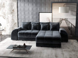 Colțar extensibil dumonde cu ladă de depozitare si sezut confortabil din spuma HR, Verona Euphoria Gri Grafit II 290x185 cm Fabrica