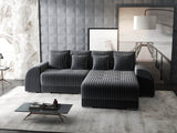 Colțar extensibil dumonde cu ladă de depozitare si sezut confortabil din spuma HR, Verona Ambience Gri II 290x185 cm Fabrica