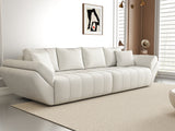 Canapea extensibilă dumonde cu ladă de depozitare si sezut confortabil din spuma HR, Berlin Euphoria White 300x100 cm Fabrica
